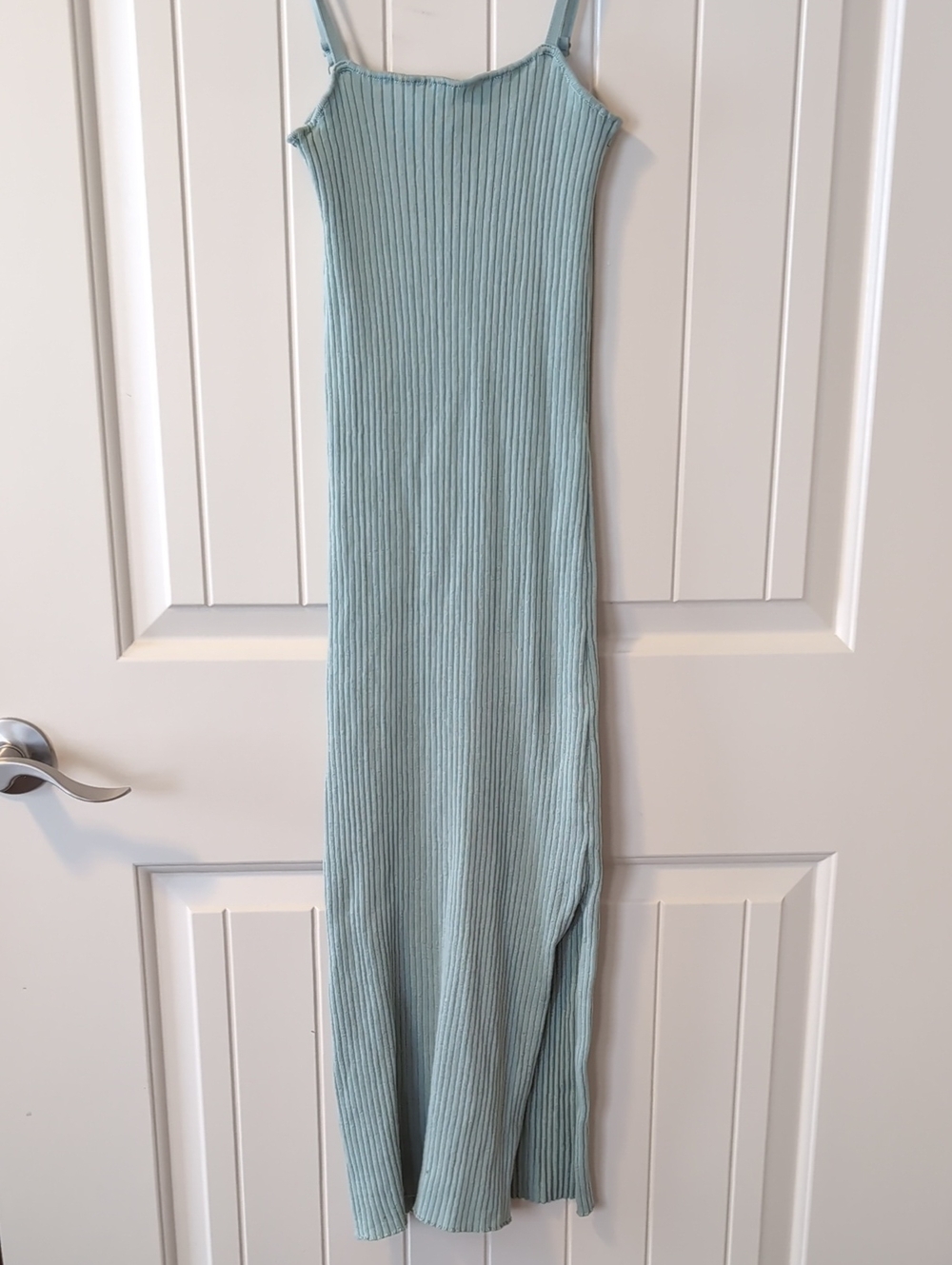 Double Zero Ribbed Sage Green Maxi Slip Dress
